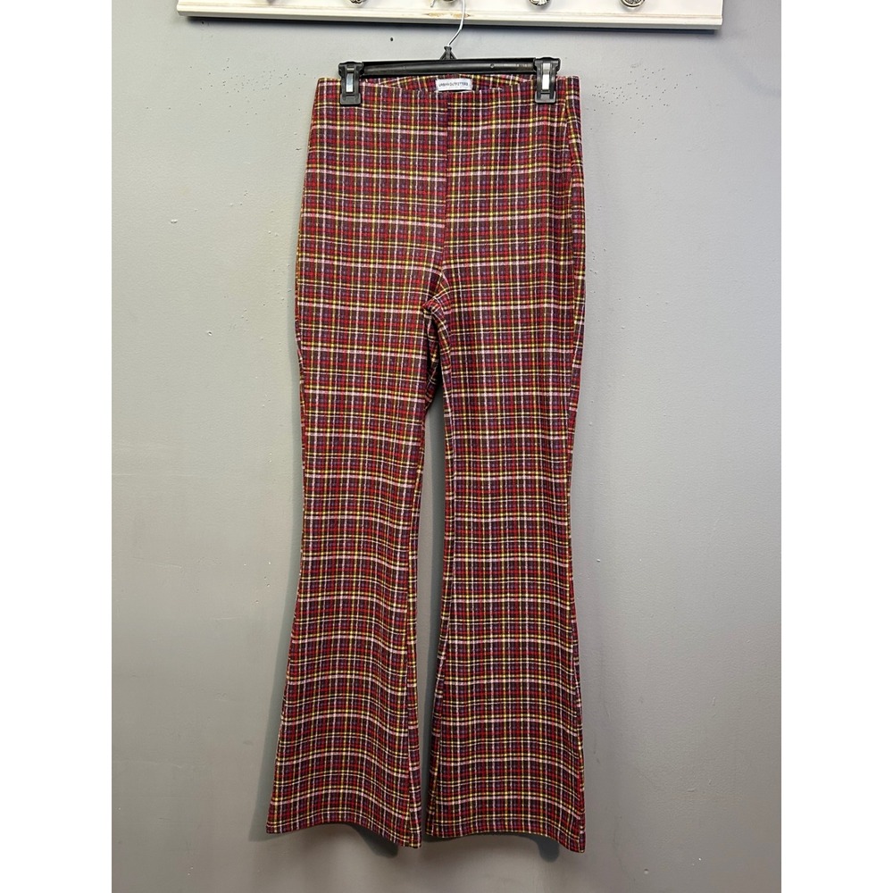 Urban Outfitters Red Plaid Boot Cut Pants